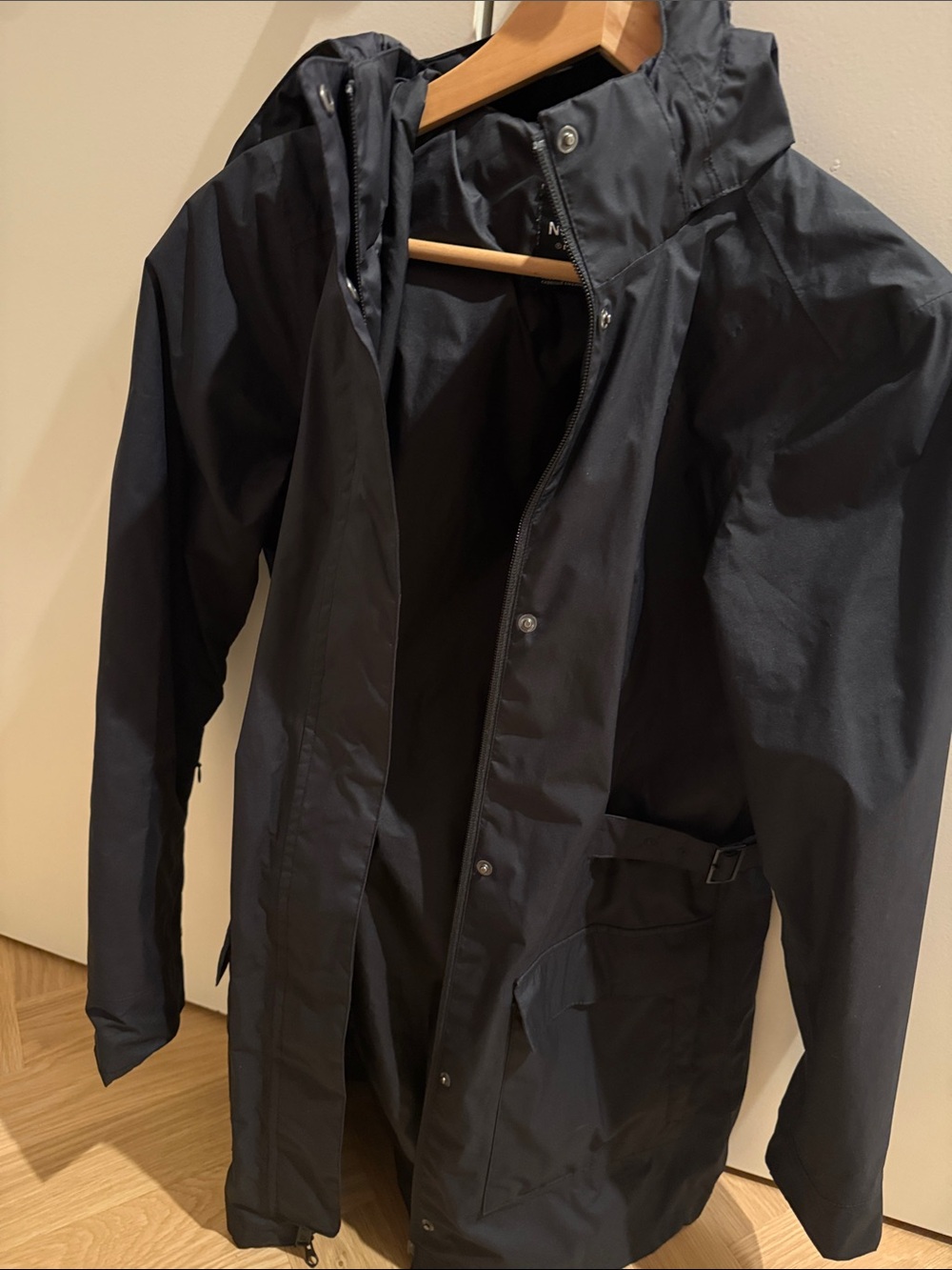 The North Face Black Trench Coat with Hood